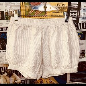 White and beige American Apparel baby doll shorts